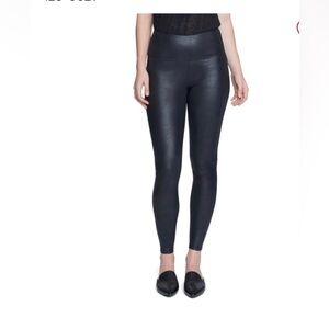 Seven7 Black Faux Leather Leggings High-Waisted Ankle Length